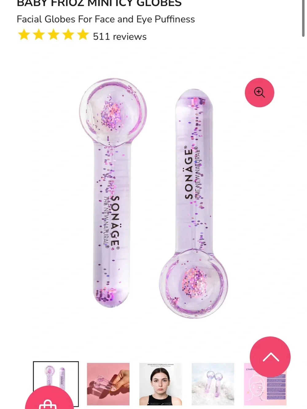 SONÄGE Baby Frioz Mini Icy Globes - Purple Cooling Facial Rollers